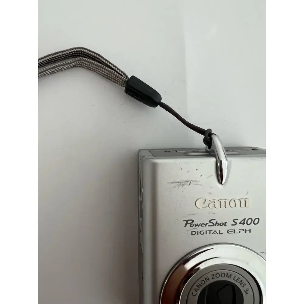 Canon PowerShot S400 Digital Elph Camera - Silver Extras UNTESTED Parts Only